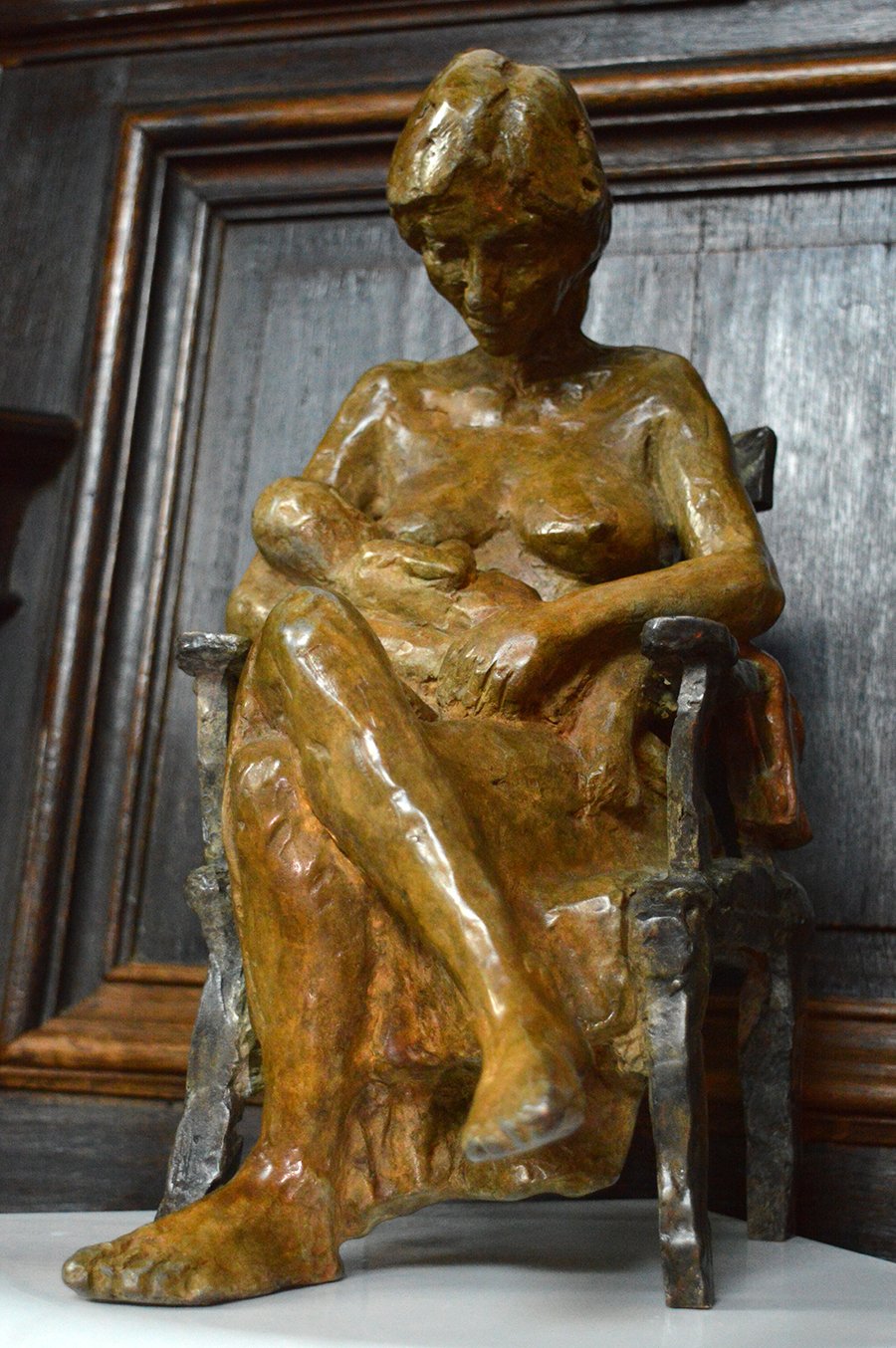 Bronze maquette of nursing mother for the 'Visit of the Magi' piece