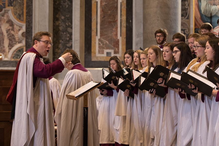 The Choir of Merton College sing Evensong at St Peter's Basilica, Rome, March 2017