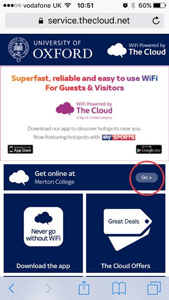 Typical smartphone browser screen showing The Cloud account sign-in page