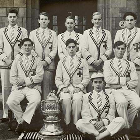 The 1951 Merton College 1st VIII with the Head of the River Cup - © Gilman & Soame