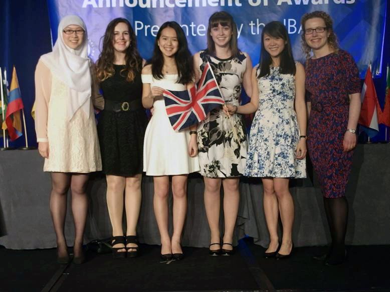 Flying the flag: The Oxford Jessup team (L-R) Sakinah Sat (St. Catz), Fibi Ward (Keble), Tinny Chan (Merton), Laura King (Merton), Esther Wong (Oriel), and their coach Stefanie Wilkins (Corpus Christi)
