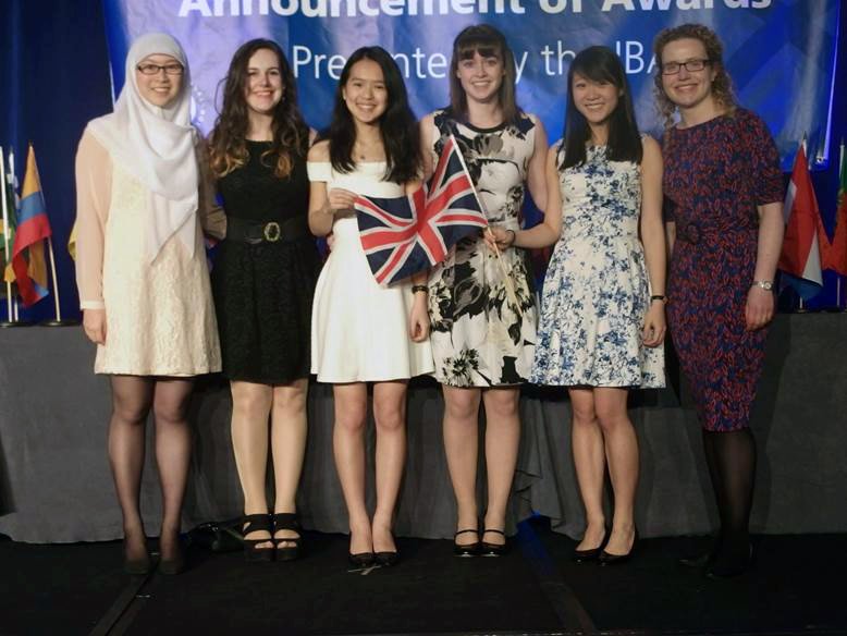 Flying the flag: The Oxford Jessup team (L-R) Sakinah Sat (St. Catz), Fibi Ward (Keble), Tinny Chan (Merton), Laura King (Merton), Esther Wong (Oriel), and their coach Stefanie Wilkins (Corpus Christi)