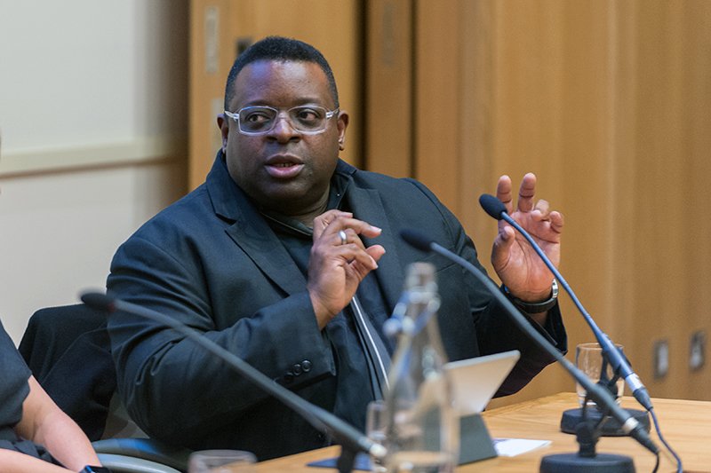 Isaac Julien responding to a question from the audience