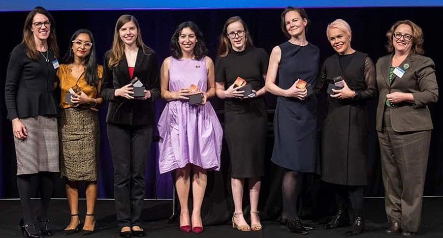 Lawyers from Lander and Rogers (sponsor of the event), the winner of the #InnovateLaw2019 Hackathon and The Honourable Justice Kelly Rees SC Supreme Court of New South Wales at the FLIP Innovation Dinner.