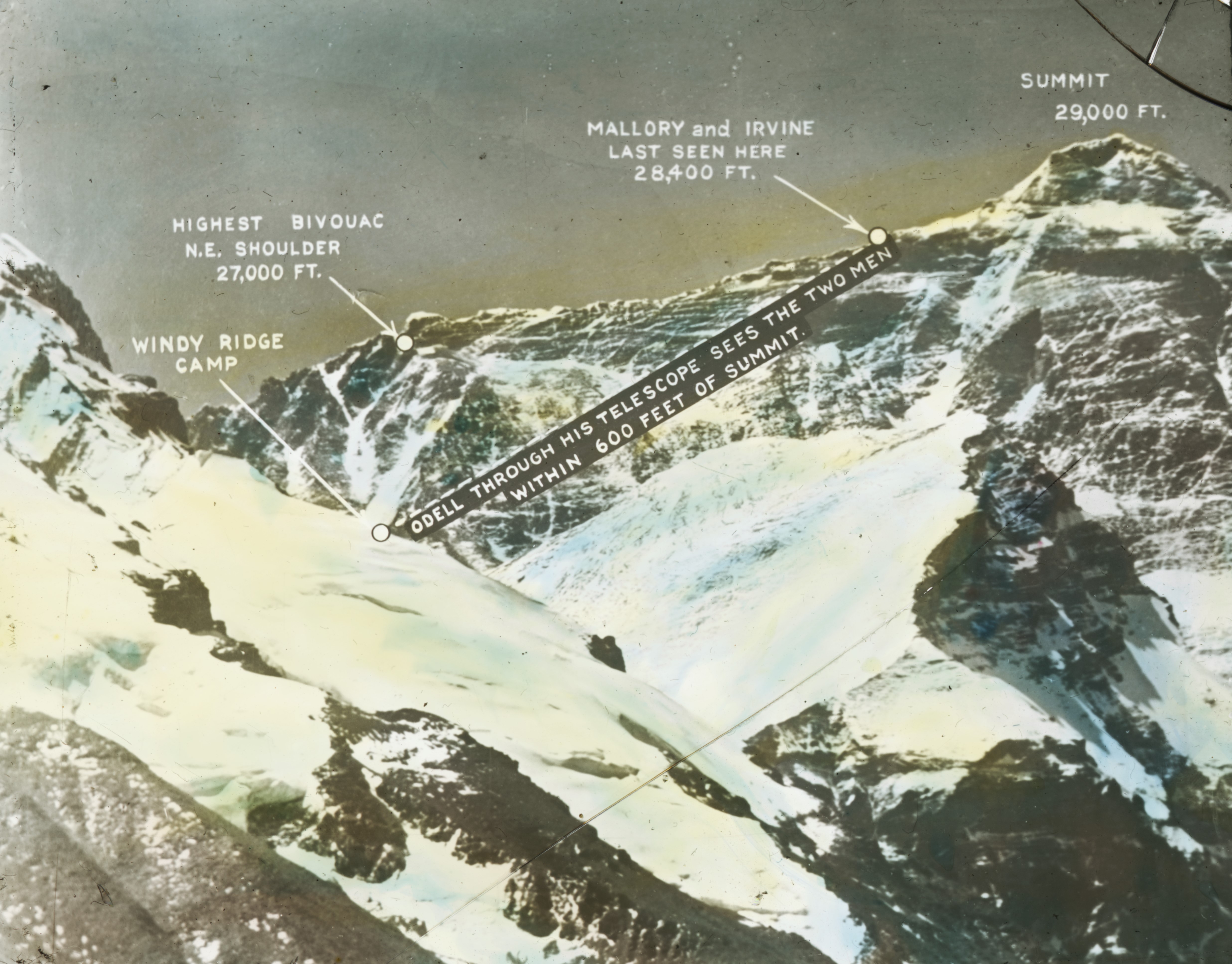 Mount Everest with annotations