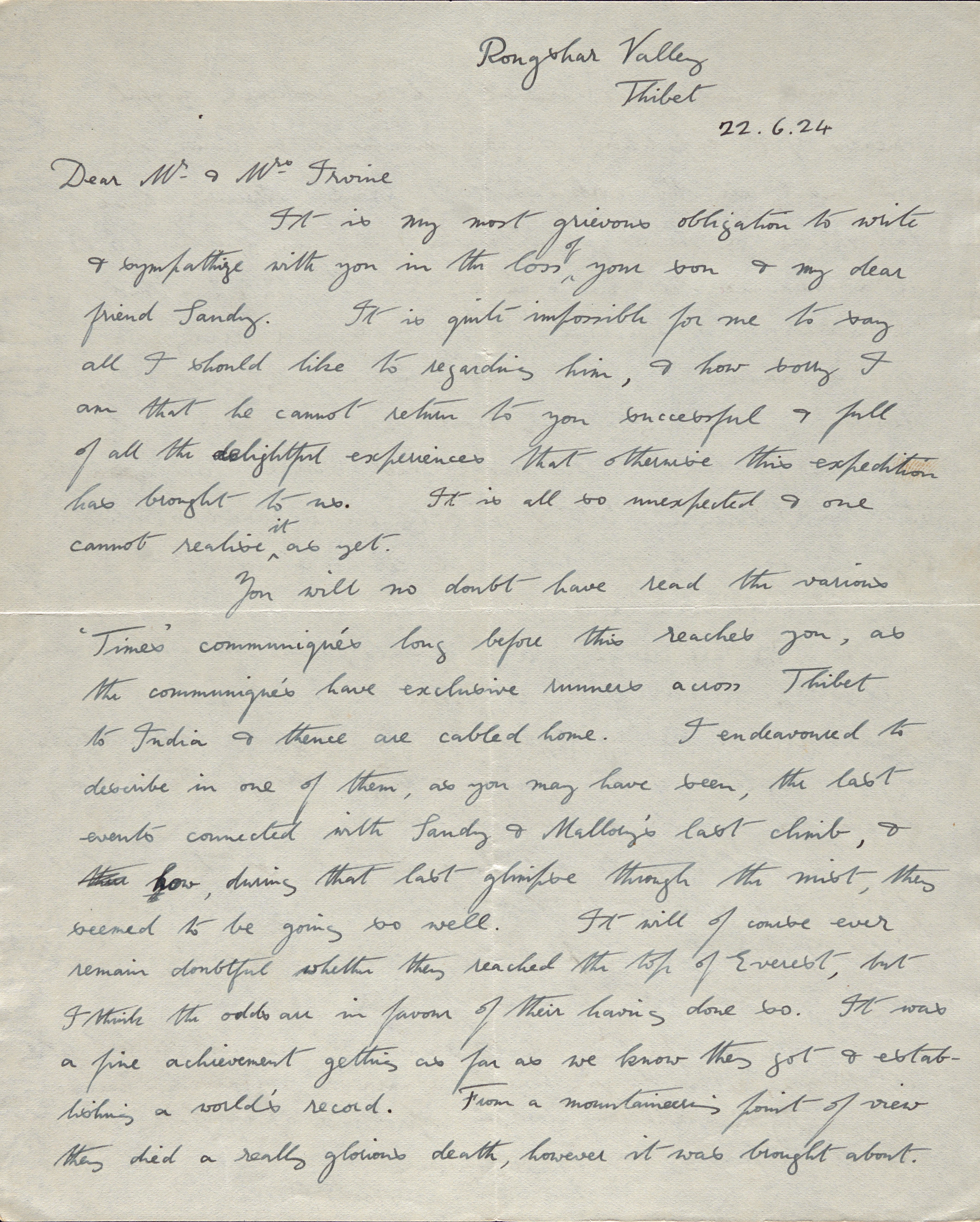 Odell's letter