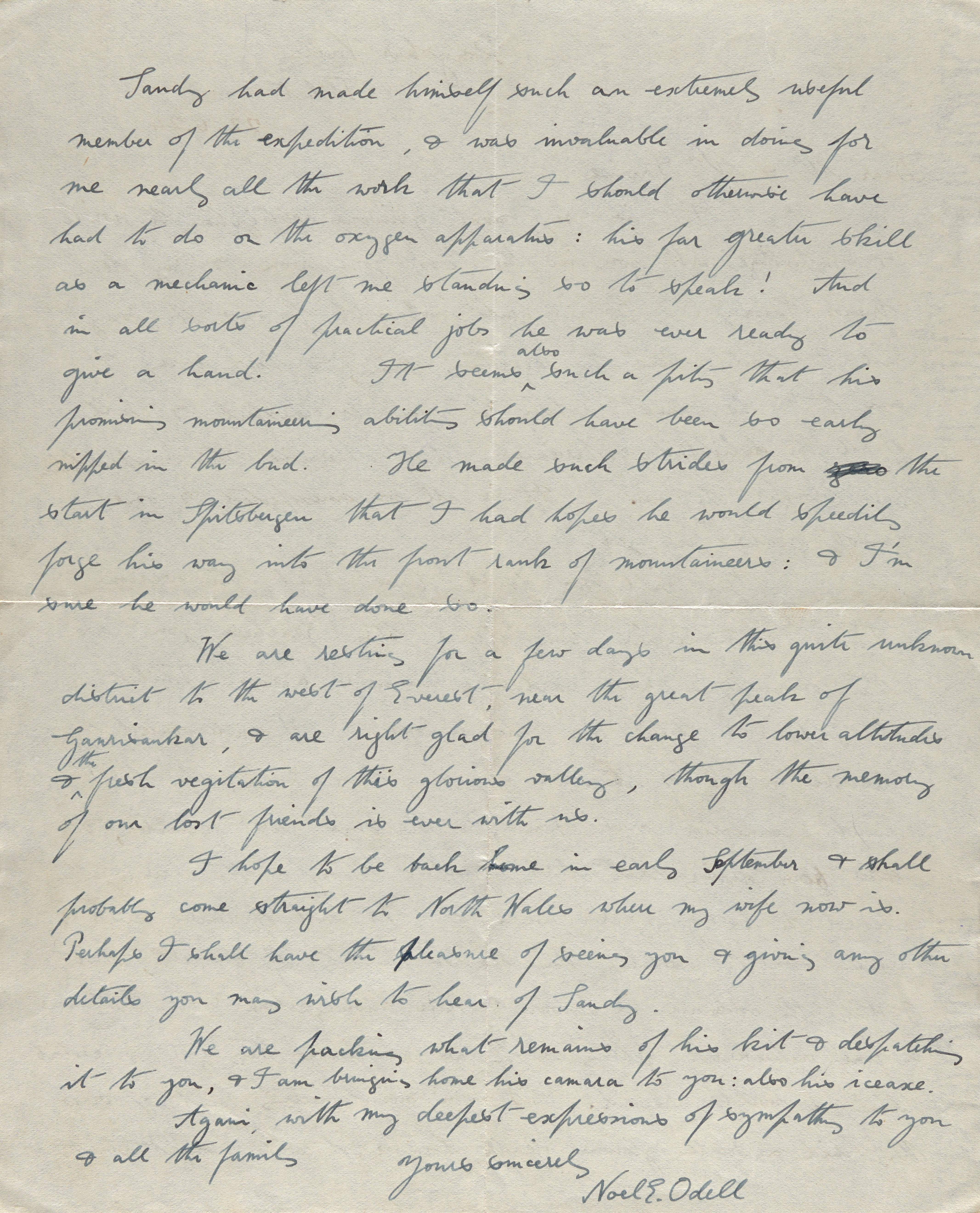 Odell's letter
