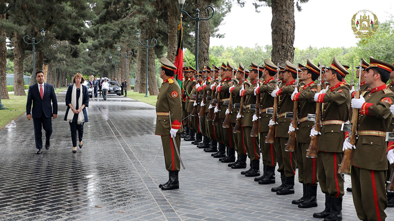 Alison Blake CMG, British Ambassador to Afghanistan, inspecting a guard of honour - Photo: Ministry of Foreign Affairs, Government of Islamic Republic of Afghanistan
