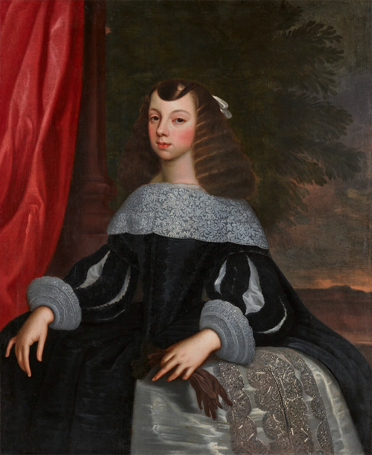 Catherine of Braganza, by or after Dirck Stoop, c.1661. Image: © National Portrait Gallery, London, CC BY-NC-ND