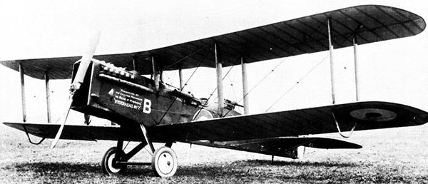 Cockman’s DH9a, 'Hyderabad No 7', F1000, one of the DH9a’s of No 110 Squadron, the first squadron to fly the 'Nine-Ack' in action.