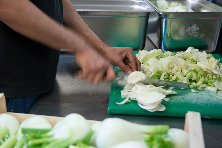 Food being prepared in Merton's kitchens - Photo: © John Cairns - www.johncairns.co.uk