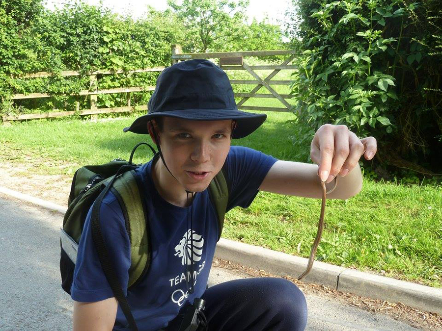 Henry Grub (2016) discovers a slow worm