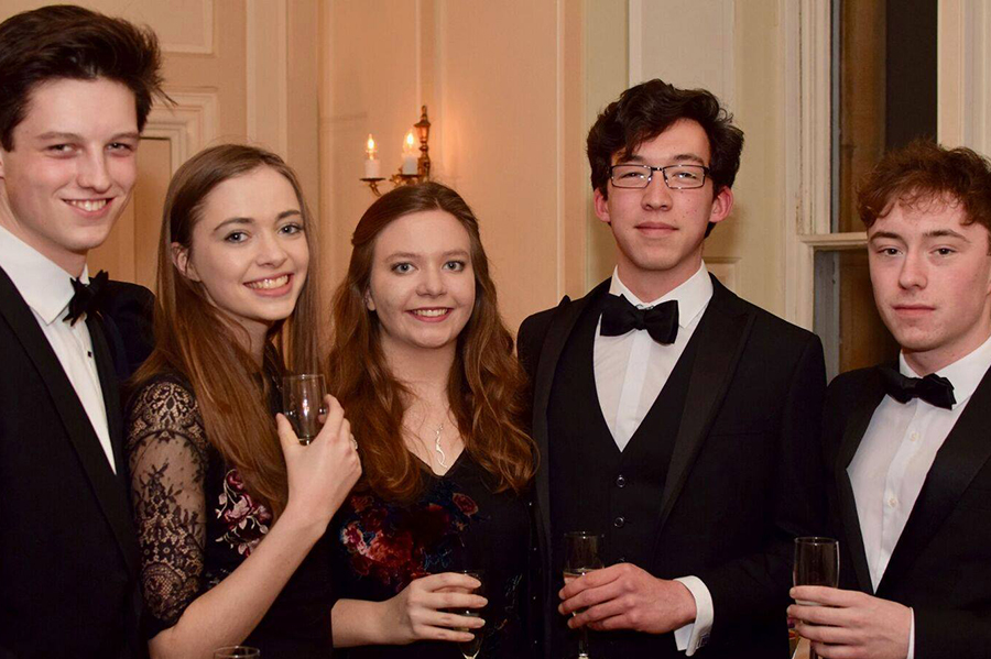 President Miranda Gleaves (centre) and guests at the annual History Society Dinner - Photo: © Sebastian Dows-Miller