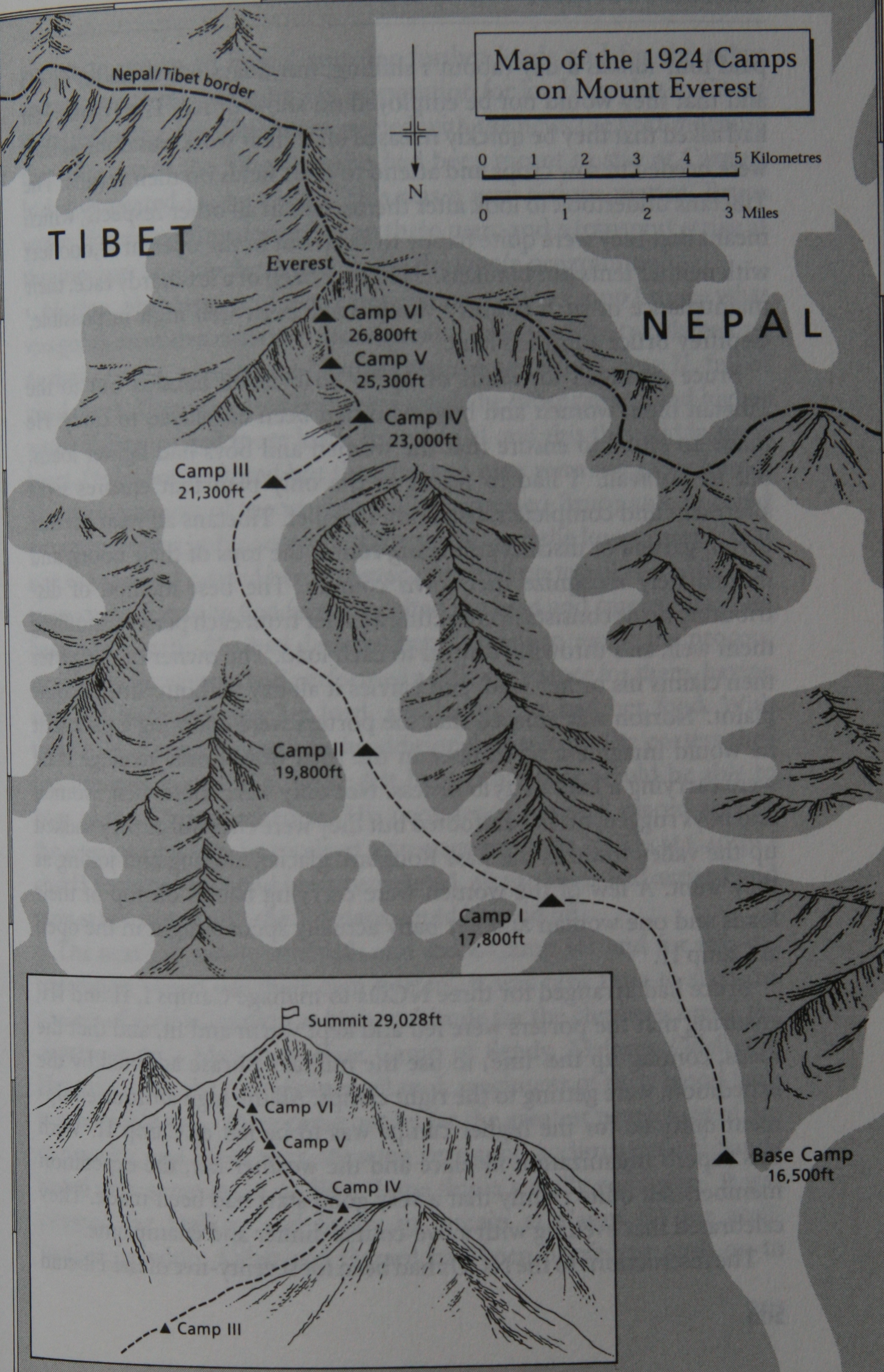 Annotated route of camps