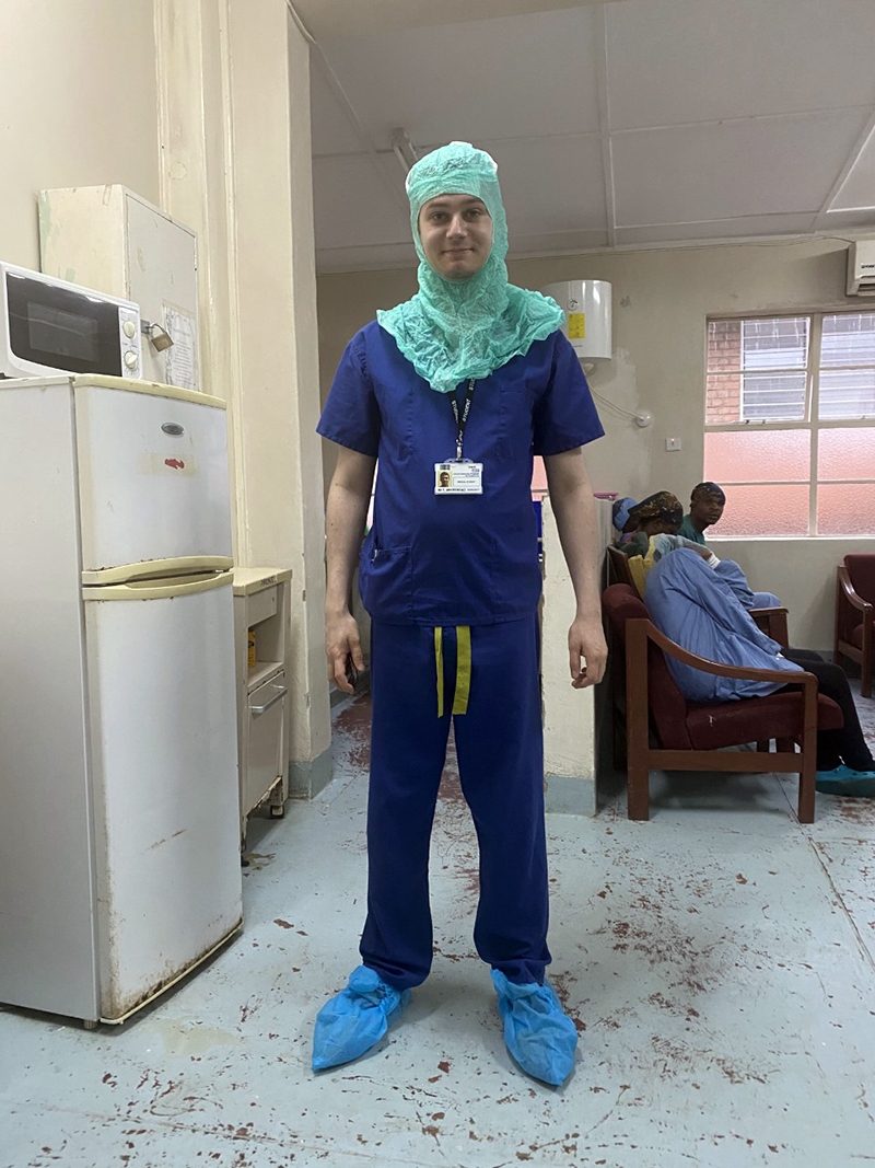 Thomas in his scrubs Thomas in his scrubs