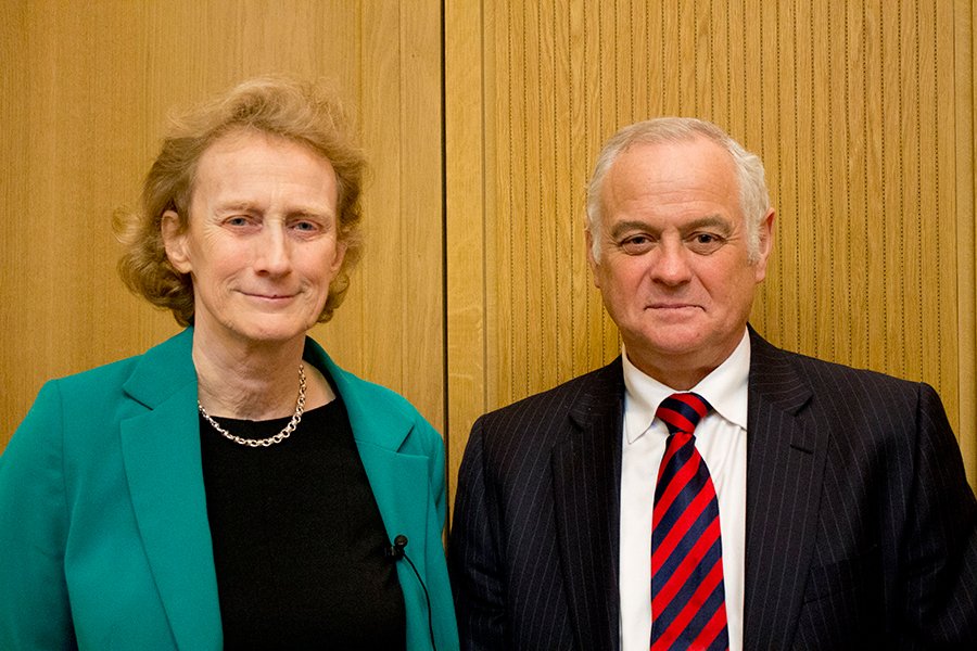 Professor Dame Athene Donald and Sir Martin Taylor, Warden of Merton College
