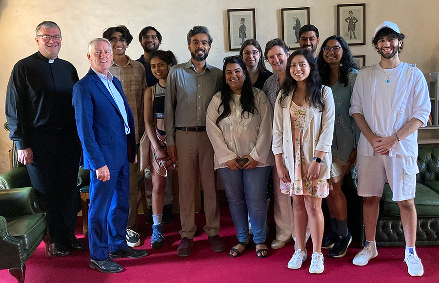 The Warden, the Chaplain, and the Development Director with members of the Merton South Asia Network at the launch event in June 2022