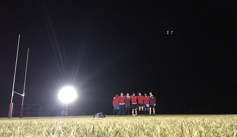 Merton College Playing Fields under the floodlights