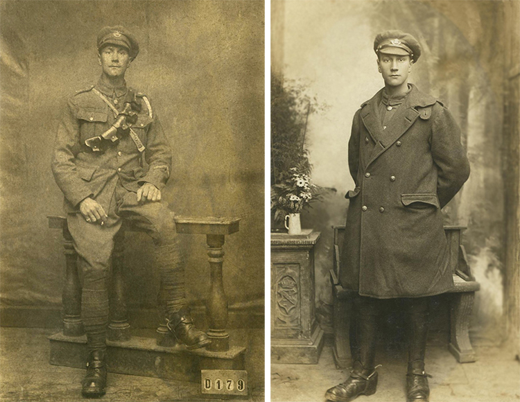Two photos of Private Francis John JEFFREY (College staff) - Photos: courtesy of his grand-daughter, Barbara Newbury, and Stephanie Jenkins