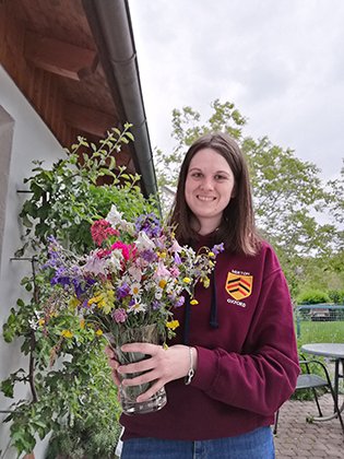 Silvia with her flowers