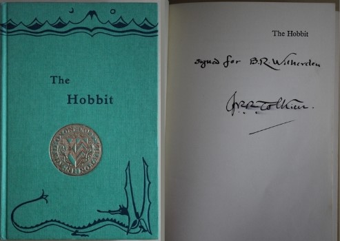 Brian Witherden’s College Book Prize copy of The Hobbit, signed by the author © The Tolkien Estate Limited 2023
