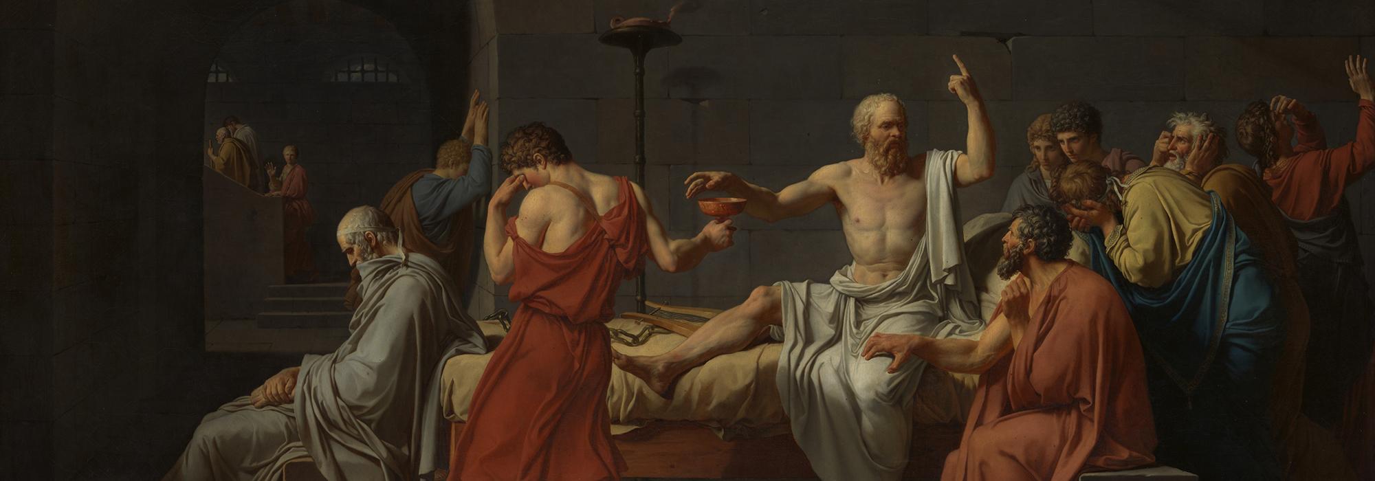 Detail from "The Death of Socrates" by Jacques-Louis David, from the collection of the Metropolitan Museum of Art, New York Detail from "The Death of Socrates" by Jacques-Louis David, from the collection of the Metropolitan Museum of Art, New York