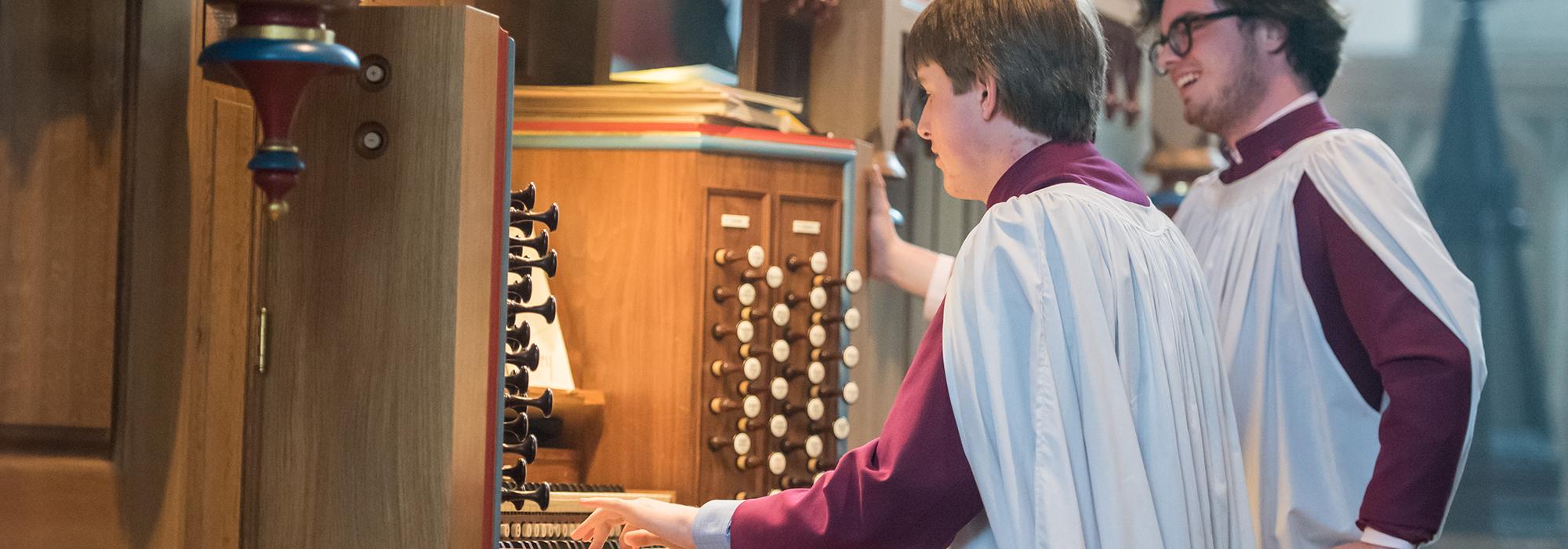 Former Assistant Organist Alex Little playing the Dobson Organ - Photo: © John Cairns - www.johncairns.co.uk