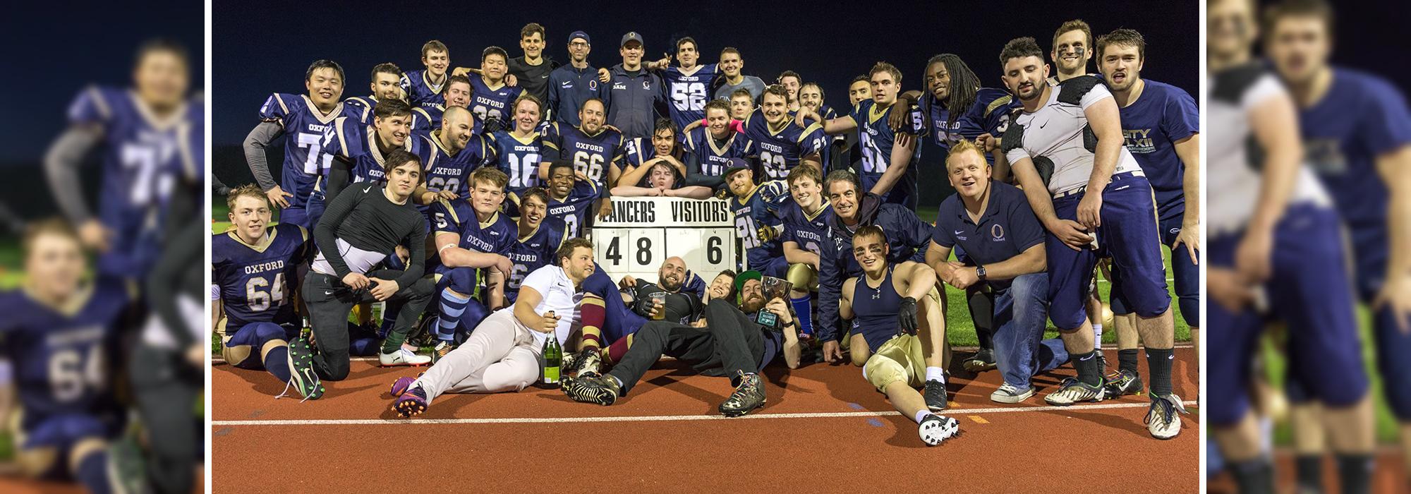 The Oxford Lancers celebrate their Varsity win The Oxford Lancers celebrate their Varsity win