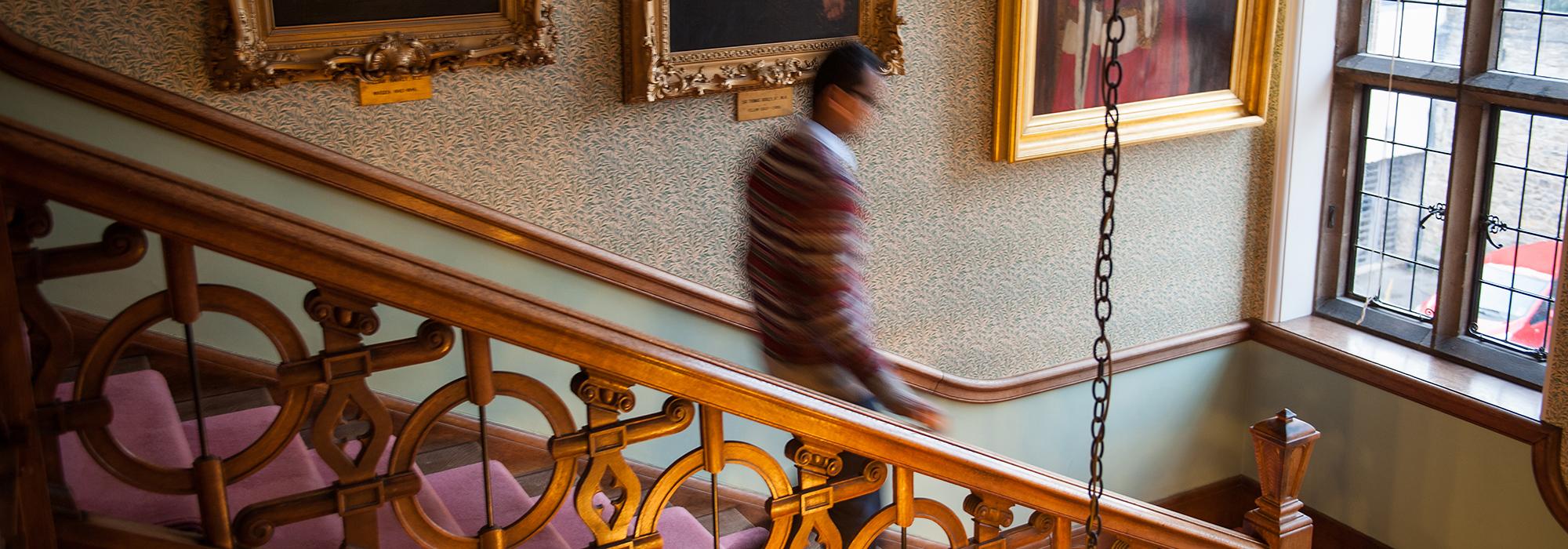 The main staircase in OWL library - Photo: © John Cairns - www.johncairns.co.uk