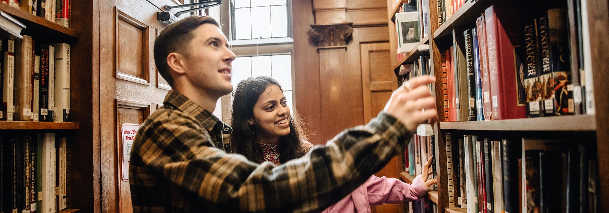 Graduate students in OWL Library at Merton Colleg