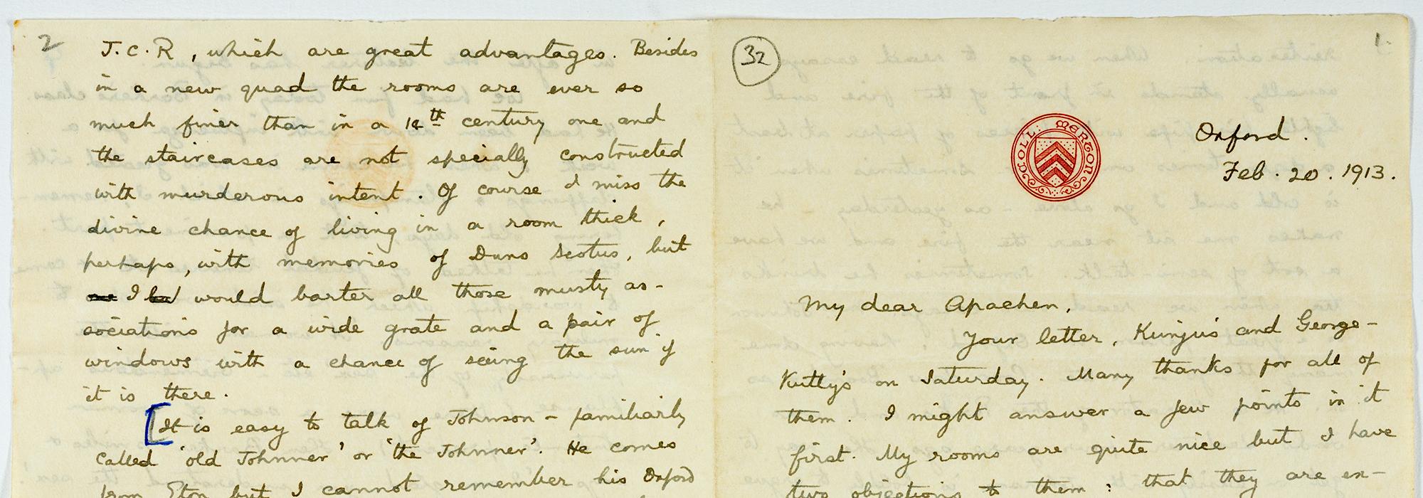 Letter home from Indian student Kuruvila Zachariah (1913)