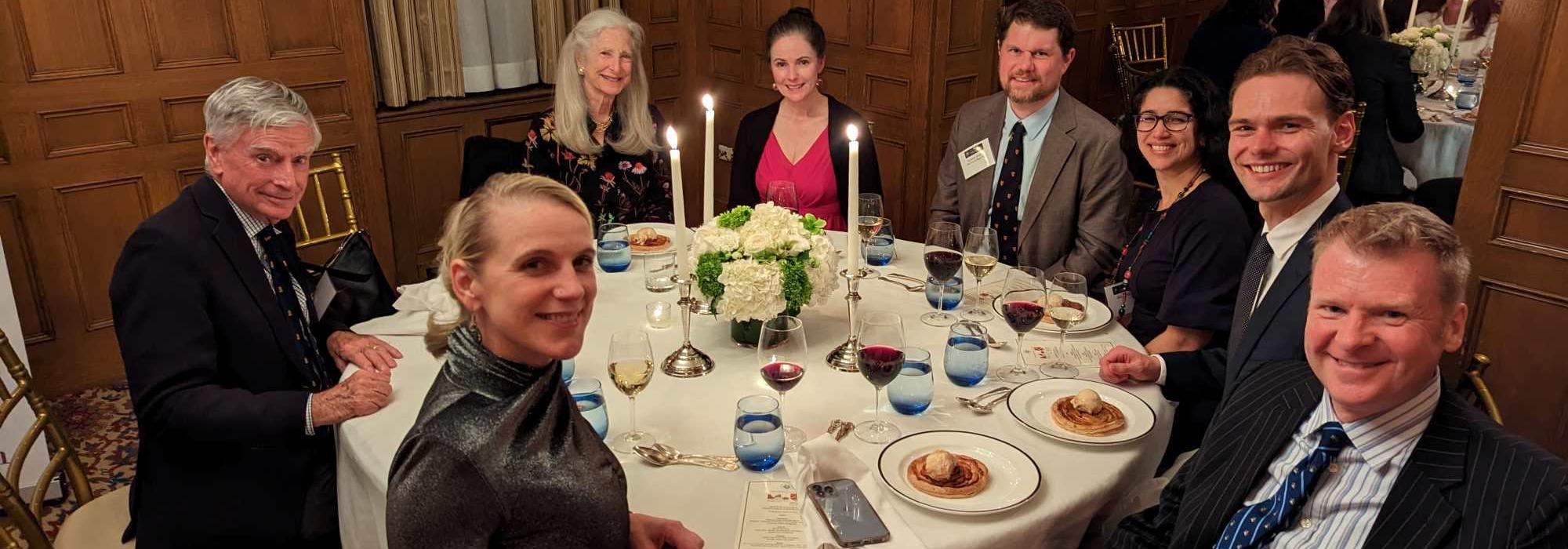 guests at a dining table