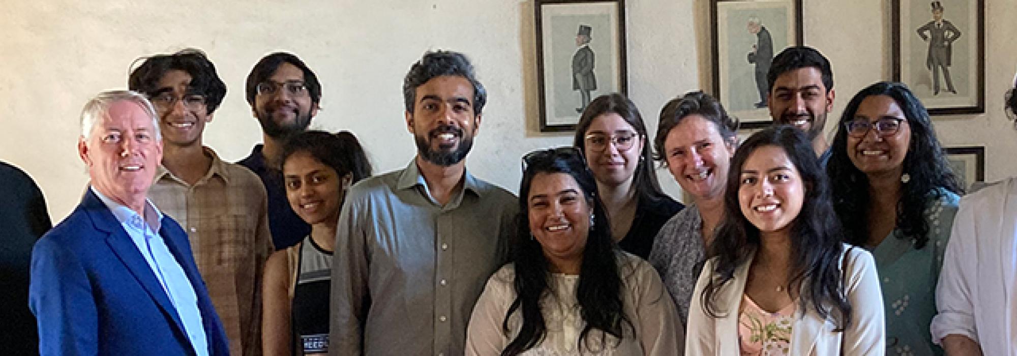 The Warden, the Chaplain, and the Development Director with members of the Merton South Asia Network at the launch event in June 2022