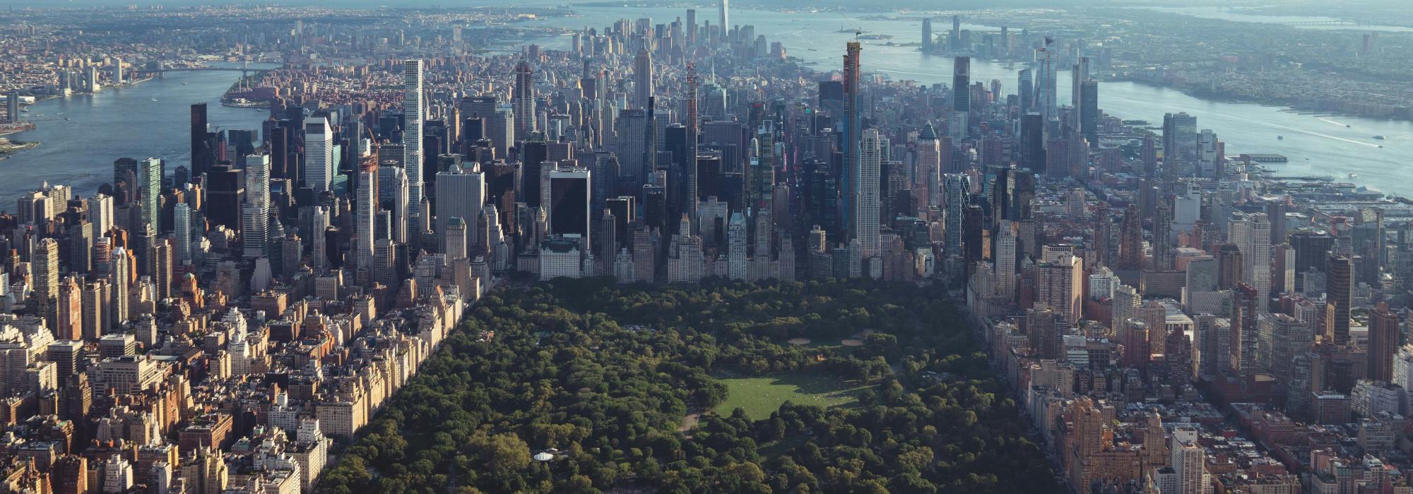 Manhattan skyscrapers and Central park
