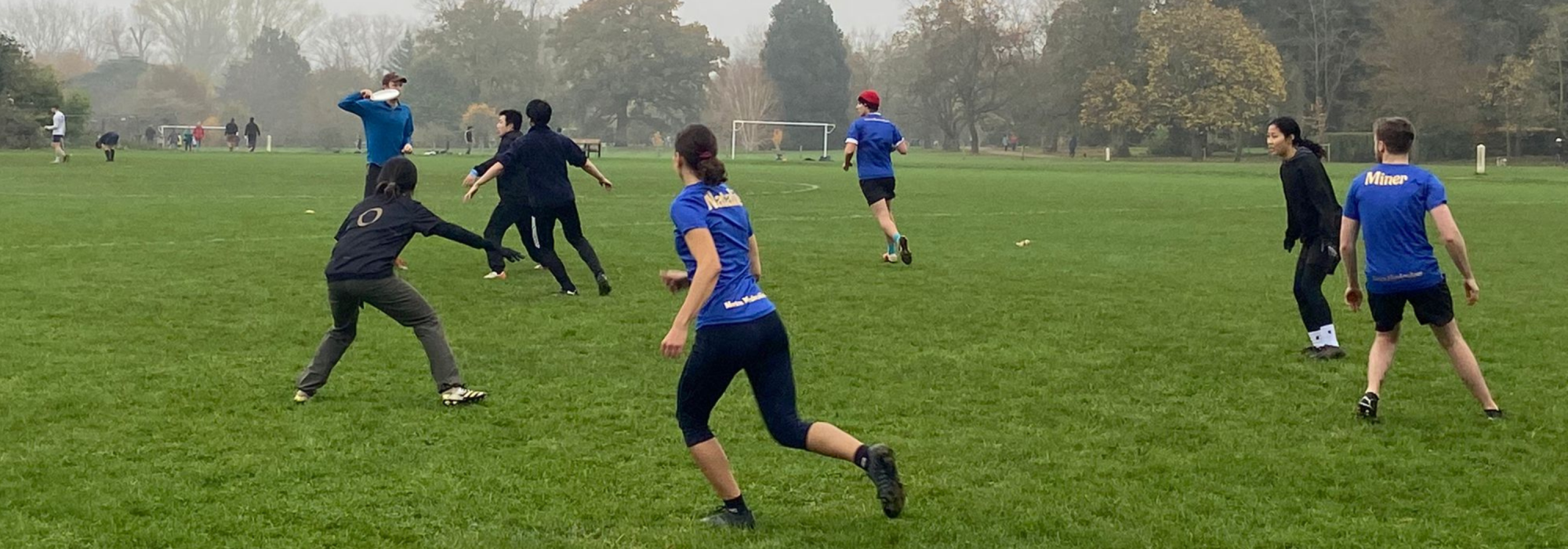Merton Marshmallows 2024/25 ultimate frisbee players on the field
