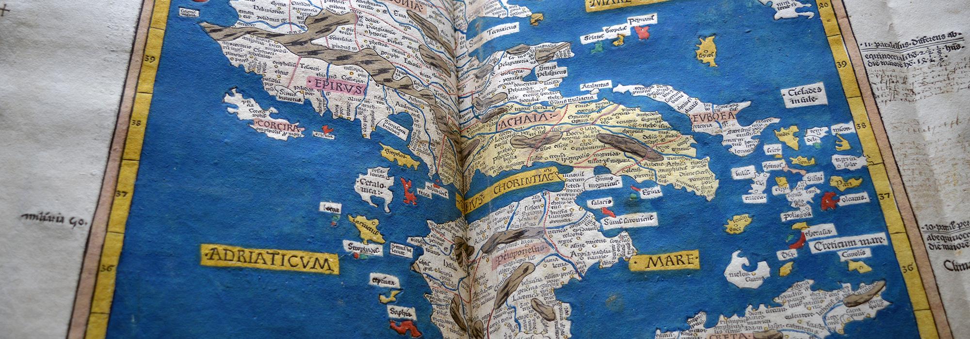 Medieval map of the Adriatic Sea - Photo: © The Warden & Fellows of Merton College Medieval map of the Adriatic Sea - Photo: © The Warden & Fellows of Merton College