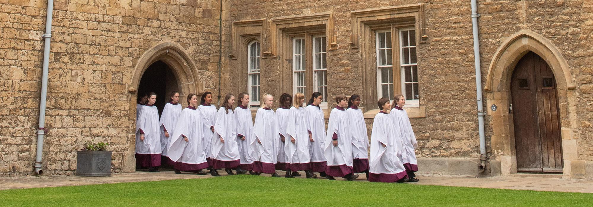 Members of the Merton College Girls' Choir in 2022 Photo: © Hugh Warwick Members of the Merton College Girls' Choir in 2019 - Photo: © John Cairns