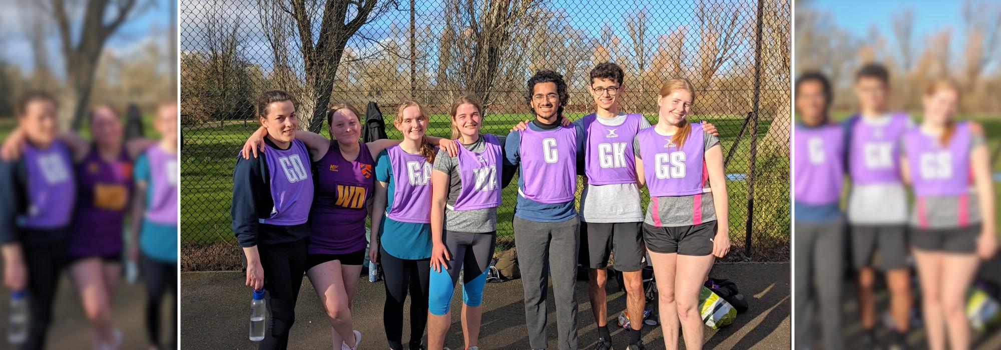 Netball team members 2023/24 Netball team members standing together in their kit