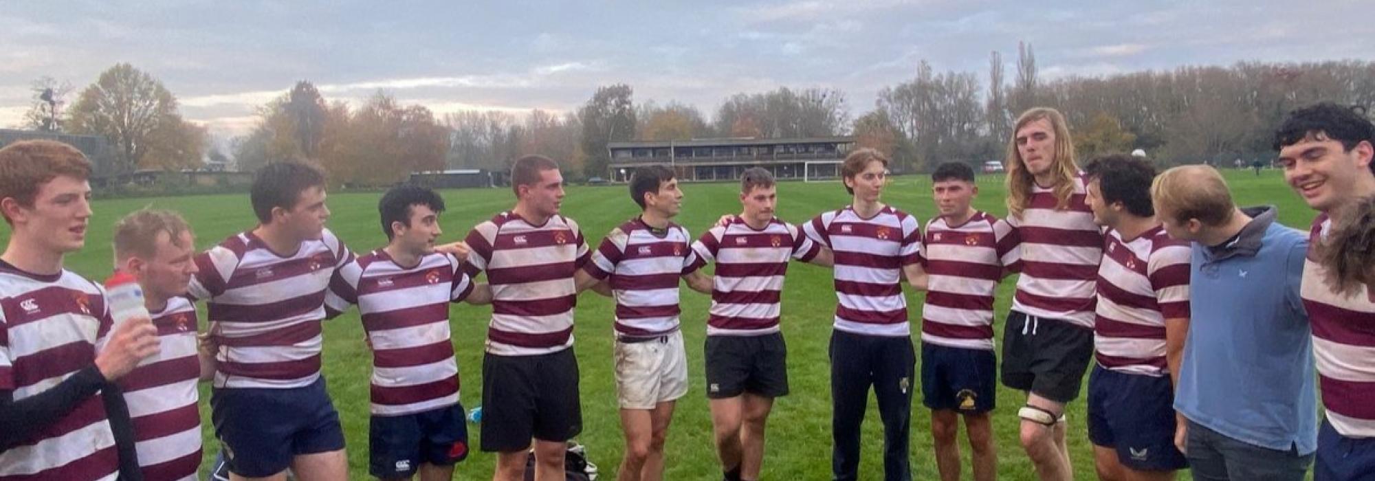 M&Ms rugby team 2024/25 Rugby team grouped together in a huddle