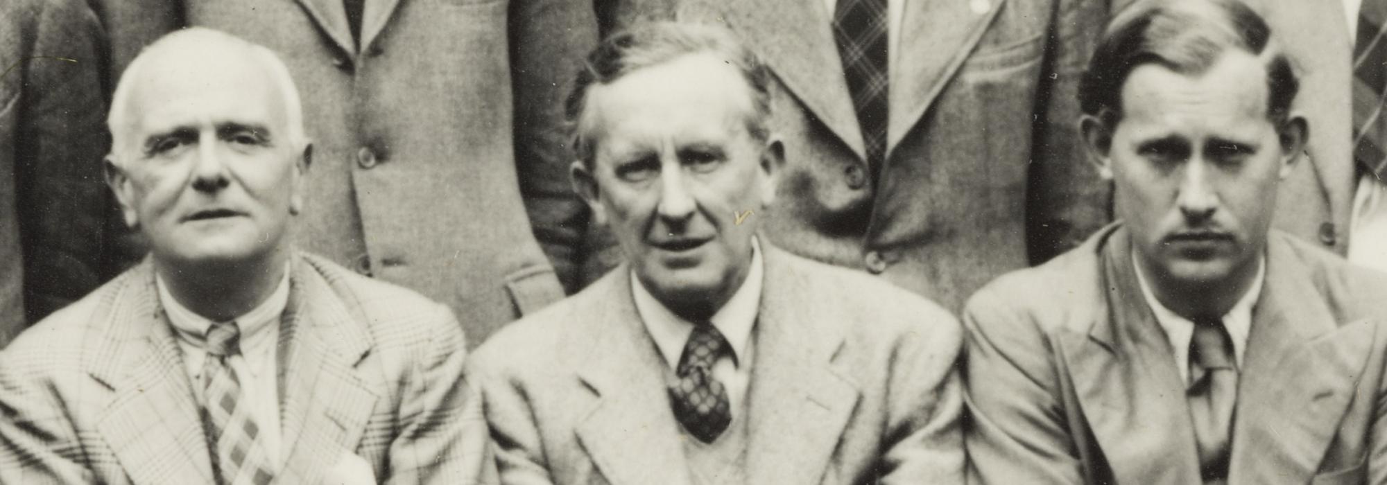Tolkien in College photo with other Fellows Tolkien in College photo with other Fellows