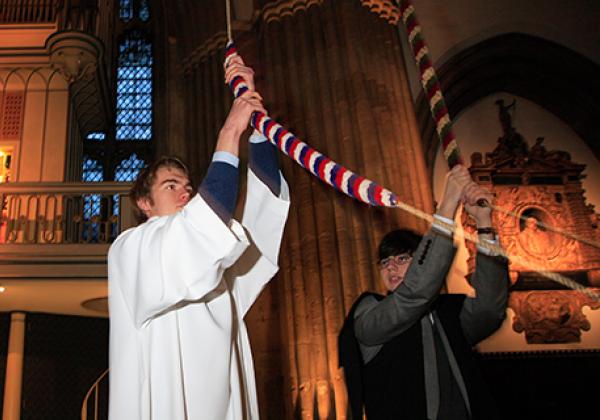Ringing the bells in Merton Chapel - Photo: © Lee Atherton - www.leeathertonphotography.com