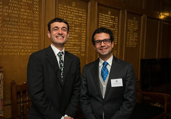 Jonathan Prag (L) and Sergi Pardos-Prado (R) at the Teaching Awards ceremony - Photo: © John Cairns - www.johncairns.co.uk, courtesy of the Learning Institute