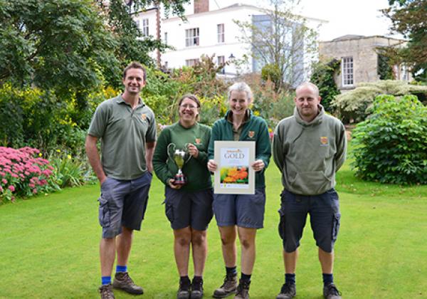 The garden team with their award (from left; David, Gwyn, Lucille and Mike)