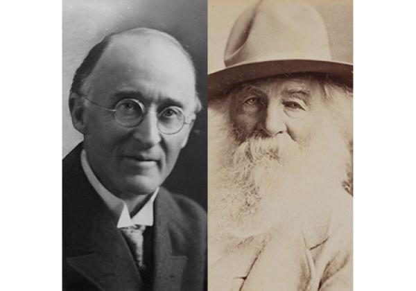(L) Frederick Delius by Elliott & Fry; (R) Walt Whitman by Napoleon Sarony; both © National Portrait Gallery, London, used under CC BY-NC-ND 3.0 licence