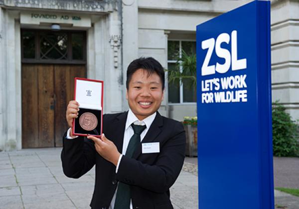 Shan with their award outside ZSL - Photo: © ZSL