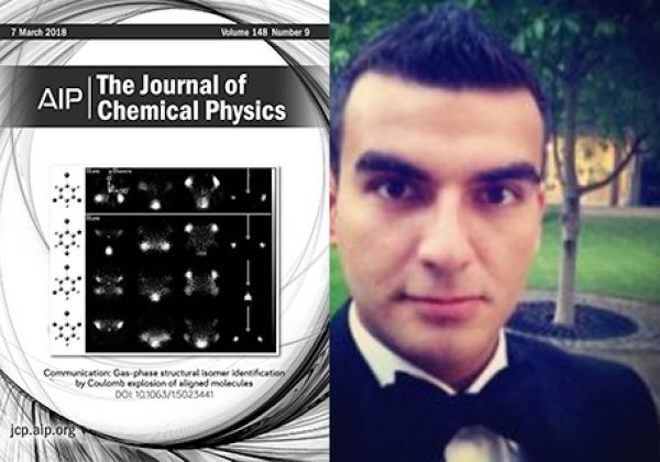 The cover of the Journal of Chemical Physics Volume 148, issue 9; Dr Kasra Amini