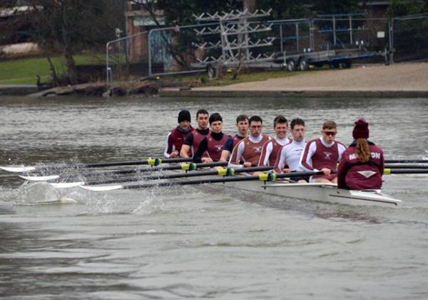The Men's First VIII in action during Torpids 2022