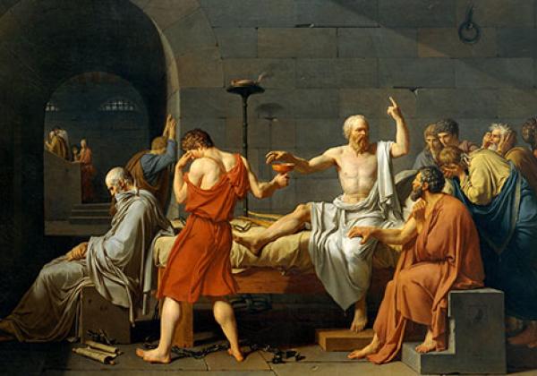 'The Death of Socrates' by Jacques Louis David, from the Catharine Lorillard Wolfe Collection at the Metropolitan Museum of Art, New York