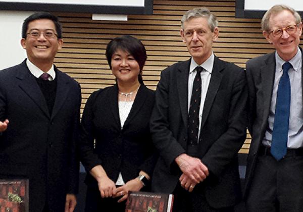 (L-R) Professors Alexander Loke and Mindy Chen-Wishart, Lord Toulson, and Professor Hugh Beale