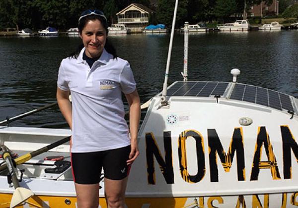 Stephanie Jones with the NOMAN boat